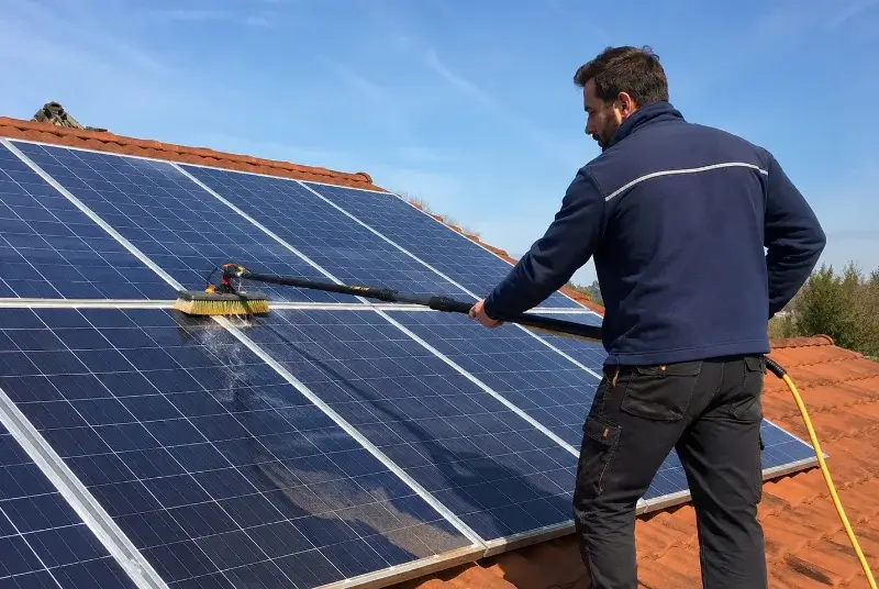 Nettoyage et entretien de panneaux solaires à la Vernaz